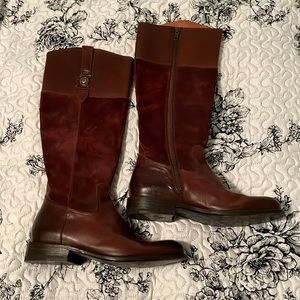 Frye brown leather and suede riding boots